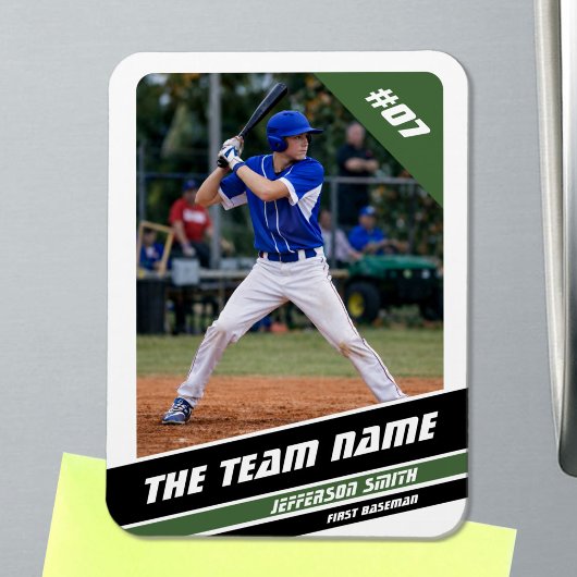 Baseballspeler Aanpasbaar Wit Groen Magneet