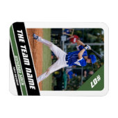 Baseballspeler Aanpasbaar Wit Groen Magneet (Horizontaal)