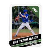 Baseballspeler Aanpasbaar Wit Groen Magneet (Verticaal)