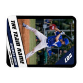 Baseballspeler Aanpasbaar Zwart Blauw Magneet (Horizontaal)