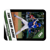 Baseballspeler Aanpasbaar Zwart Groen Magneet (Horizontaal)