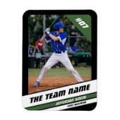 Baseballspeler Aanpasbaar Zwart Groen Magneet (Verticaal)