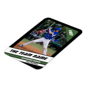Baseballspeler Aanpasbaar Zwart Groen Magneet (Linkerzijde)