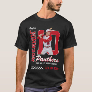 Baseballspeler op maat gemaakte fototruitnummer Ro T-shirt