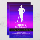 Baseballspeler; Vibrant Violet Blue en Magenta Kaart (Voorkant / Achterkant)