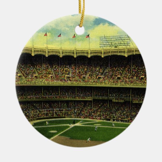 Basebalstadion sport met gewassen Keramisch Ornament (Voorkant)