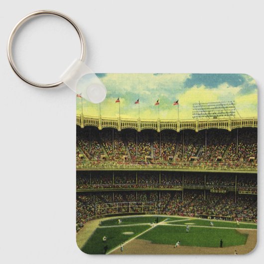  Basebalstadion sport met gewassen Sleutelhanger (Voorkant)