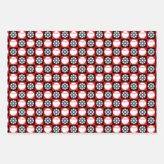 Basebollen en Snowflakes Rood- en Zwarte Kerstmis Inpakpapier Vel (Voorkant)