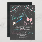 Basebollen of bogen Gender Reopenbaarmakingspartij Kaart (Voorkant / Achterkant)