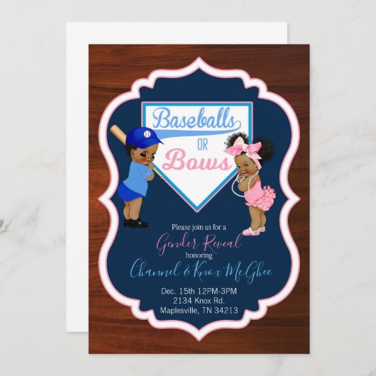 Basebollen of -kogels kaart (Voorkant / Achterkant)