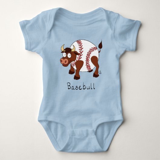 Basebull Baseball Bull Kind Baby Bodysuit T-shirt (Voorkant)