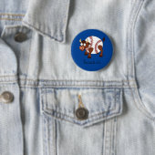 Basebull Funny Baseball Bull Button Pin (In situ)