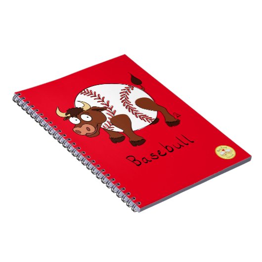 Basebull Funny Baseball Bull Notitieboek (Rechterzijde)