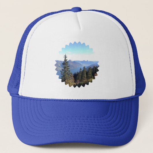 Basecap mit Berg- und Waldmotiv – Natur pur Trucker Pet (Voorkant)