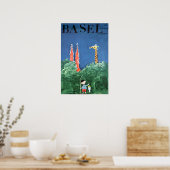 Basel Art Swiss Travel Poster Switzerland Print (Keuken)