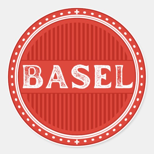 Basel City Pride Emblem – Swiss Identity Ronde Sticker (Voorkant)