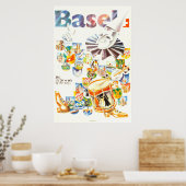 Basel, Die stadt am Rhein, Suisse, Travel Poster (Keuken)