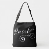 Basel Flag Heart, Zwitserland, Bazel Crossbody Tas (Achterkant)