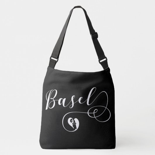 Basel Flag Heart, Zwitserland, Bazel Crossbody Tas (Voorkant)