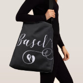 Basel Flag Heart, Zwitserland, Bazel Crossbody Tas (Dichtbij)