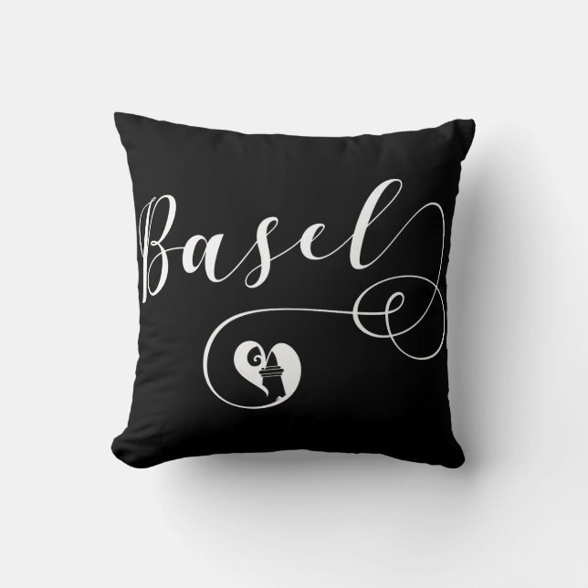Basel Flag Heart, Zwitserland, Bazel Kussen (Voorkant)