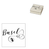 Basel Flag Heart, Zwitserland Rubberstempel (Gestempeld)
