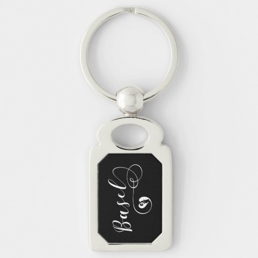 Basel Flag Heart, Zwitserland Sleutelhanger (Voorkant)