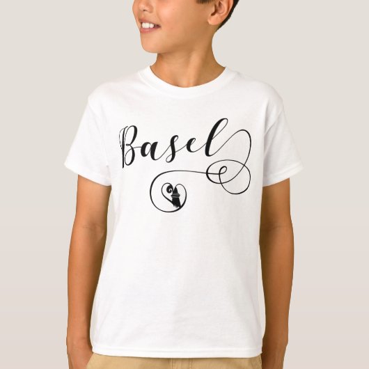 Basel Flag Heart, Zwitserland T-shirt (Voorkant)