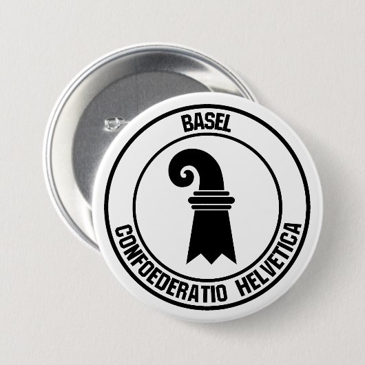 Basel Round Embleem Ronde Button 7,6 Cm (Voorkant /achterkant)