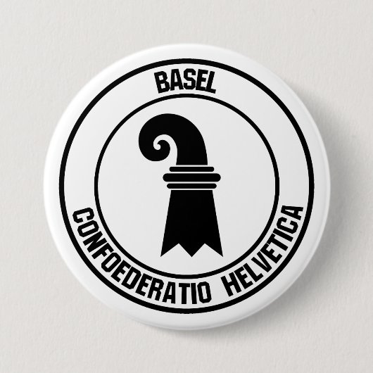 Basel Round Embleem Ronde Button 7,6 Cm (Voorkant)