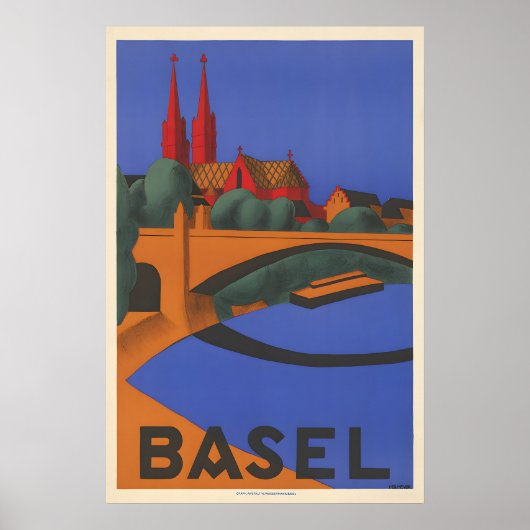 Basel Zwitserland Reisposter Poster (Voorkant)