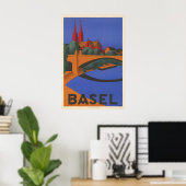 Basel Zwitserland Reisposter Poster (Thuiskantoor)