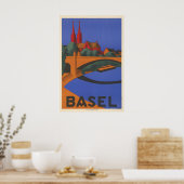 Basel Zwitserland Reisposter Poster (Keuken)