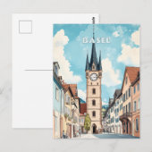 Basel Zwitserland Reizen Briefkaart (Voorkant / Achterkant)