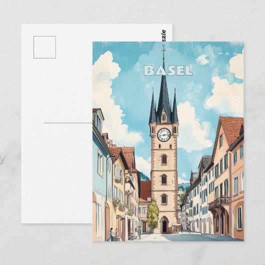 Basel Zwitserland Reizen Briefkaart (Voorkant / Achterkant)