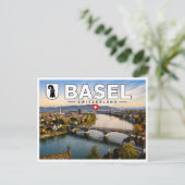 Basel - Zwitserland - Rijn Briefkaart (Staand voorkant)