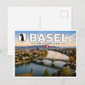 Basel - Zwitserland - Rijn Briefkaart (Voorkant / Achterkant)