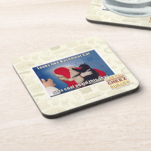 Basement Cat krijgt steenkool Onderzetter (Linkerzijde)