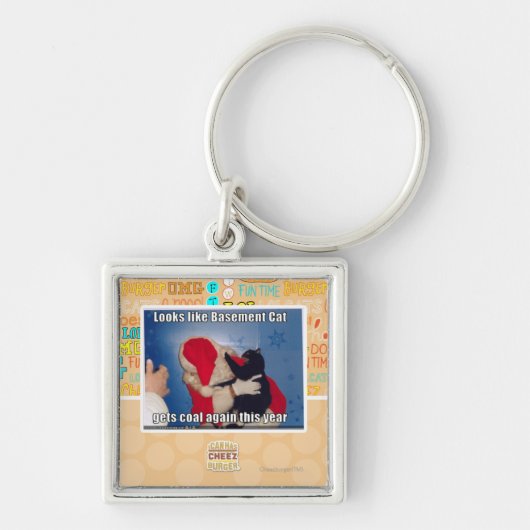 Basement Cat krijgt steenkool Sleutelhanger (Voorkant)