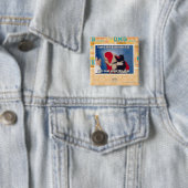 Basement Cat krijgt steenkool Vierkante Button 5,1 Cm (In situ)