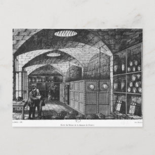 Basement van de Bank of France in Parijs, 1897 Briefkaart