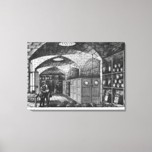 Basement van de Bank of France in Parijs, 1897 Canvas Afdruk