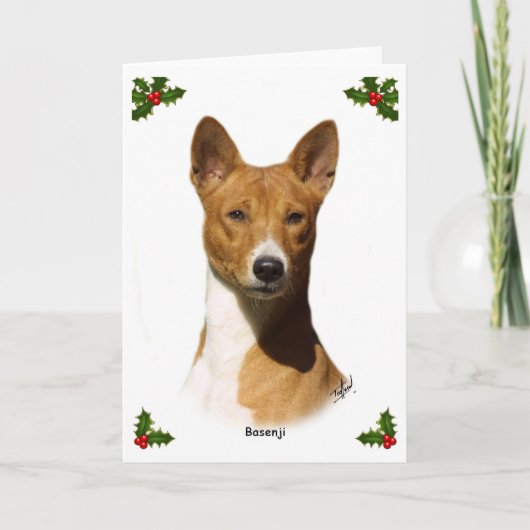 Basenji 9L034D-09 Feestdagen Kaart (Voorkant)