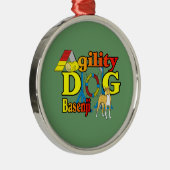 Basenji Agility Dog Metalen Ornament (Rechts)