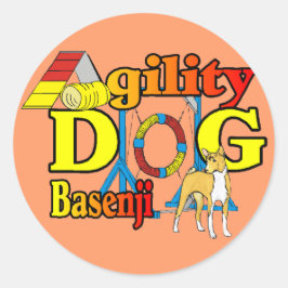 Basenji_Agility.png Ronde Sticker