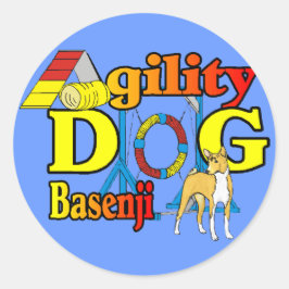 Basenji_Agility.png Ronde Sticker