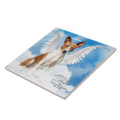 Basenji Angel Dog Gepersonaliseerd Gedenkteken voo Tegeltje (Zijkant)