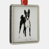 Basenji (B) - zwart en wit Metalen Ornament (Rechts)