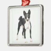 Basenji (B) - zwart en wit Metalen Ornament (Links)