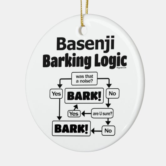 Basenji Barking Logic Keramisch Ornament (Links)